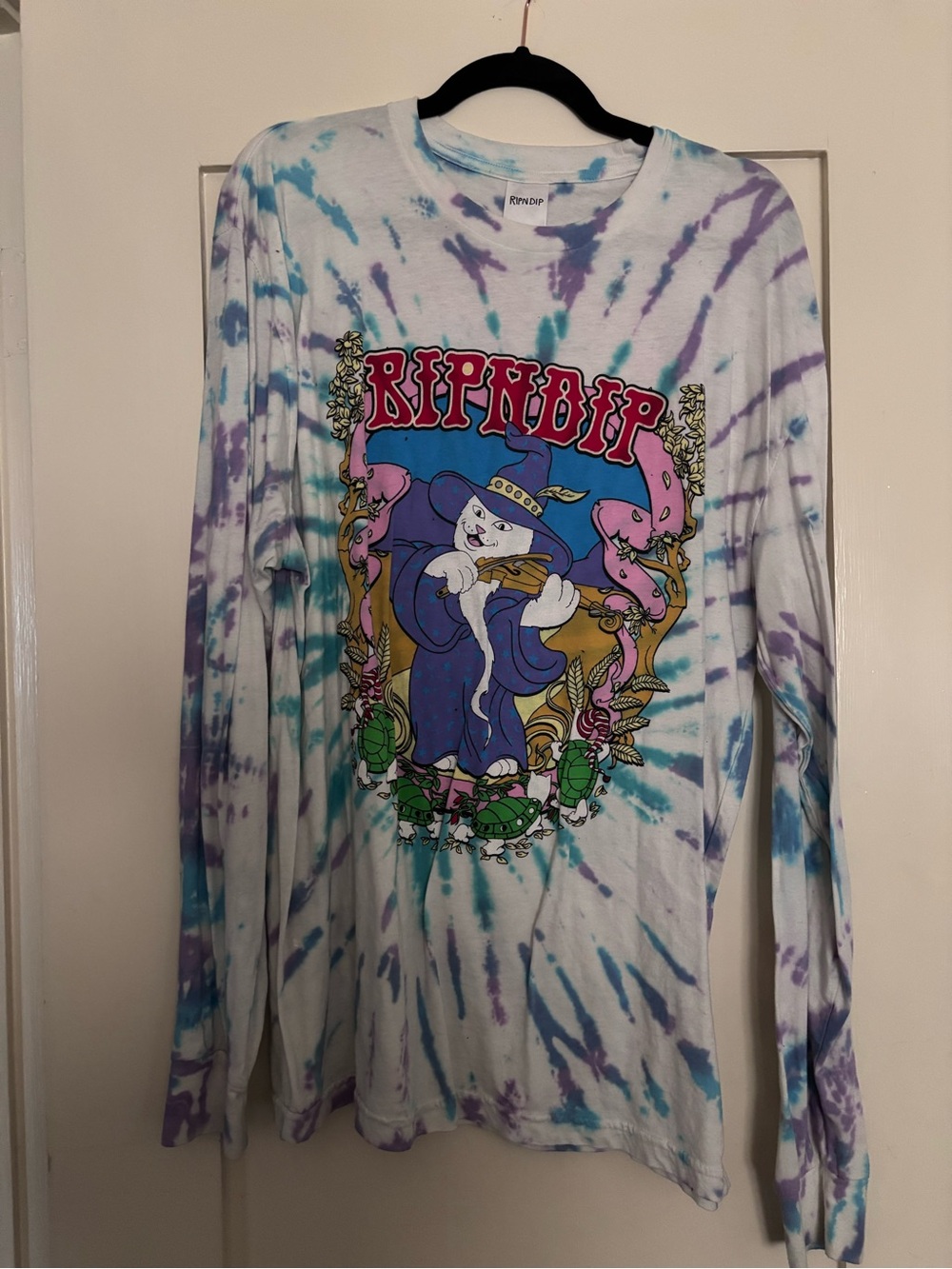 Ripndip Tie-Dye Crew Neck Tee - wizard Blue, Purple & Teal